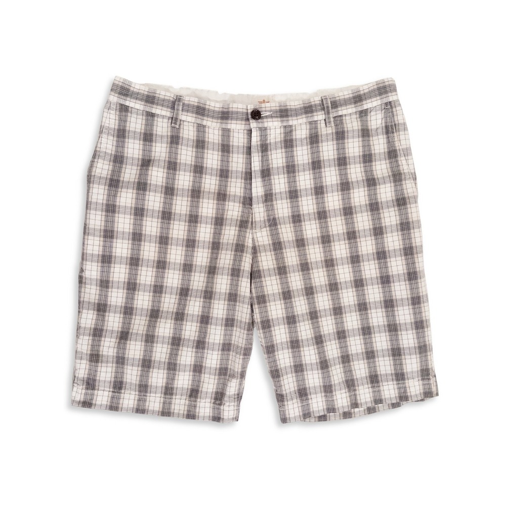 Dockers Plaid Shorts Mens 38 Casual Preppy Coastal Summer Grey Tan Golfcore